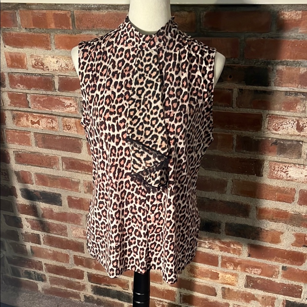 Paul Lagerfeld Leopard Print Sleeveless Top